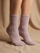 Cdeck Women’s Premium Fuzzy Socks – Soft Warm Winter Socks | Ribbed Design | Free Size | Purple