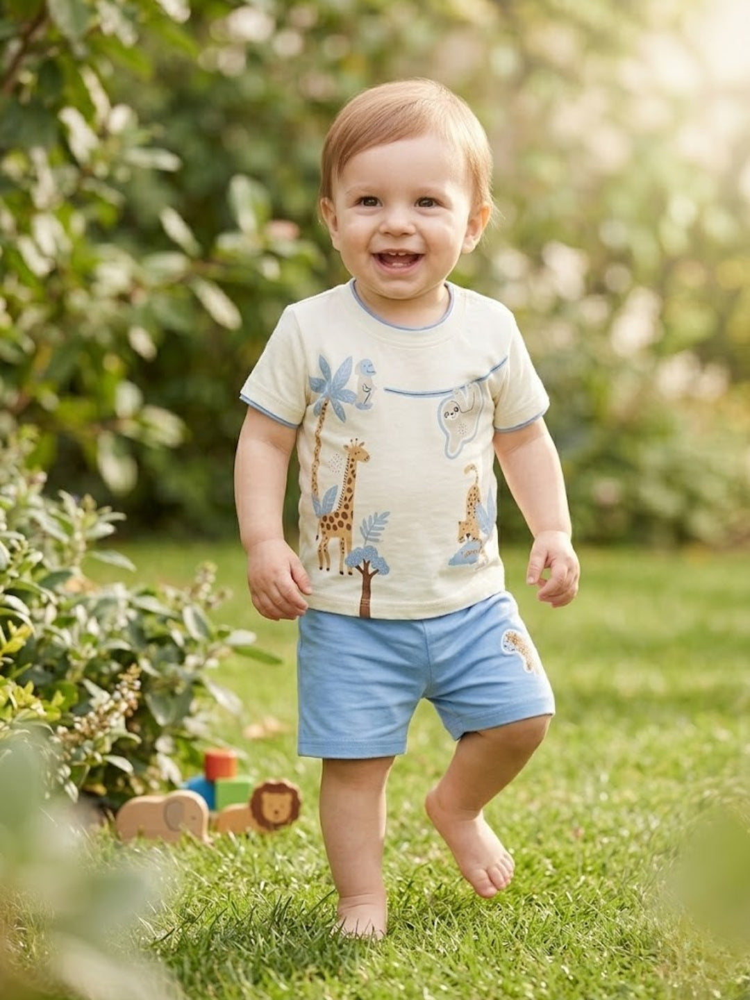 Cdeck Baby Cotton T-Shirt & Shorts Set | Half Sleeve, Soft & Comfortable Baby Wear