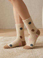 Cdeck Women’s Premium Hair Wool Fuzzy Socks | Soft & Warm Thick Winter Socks | Brown & Cream