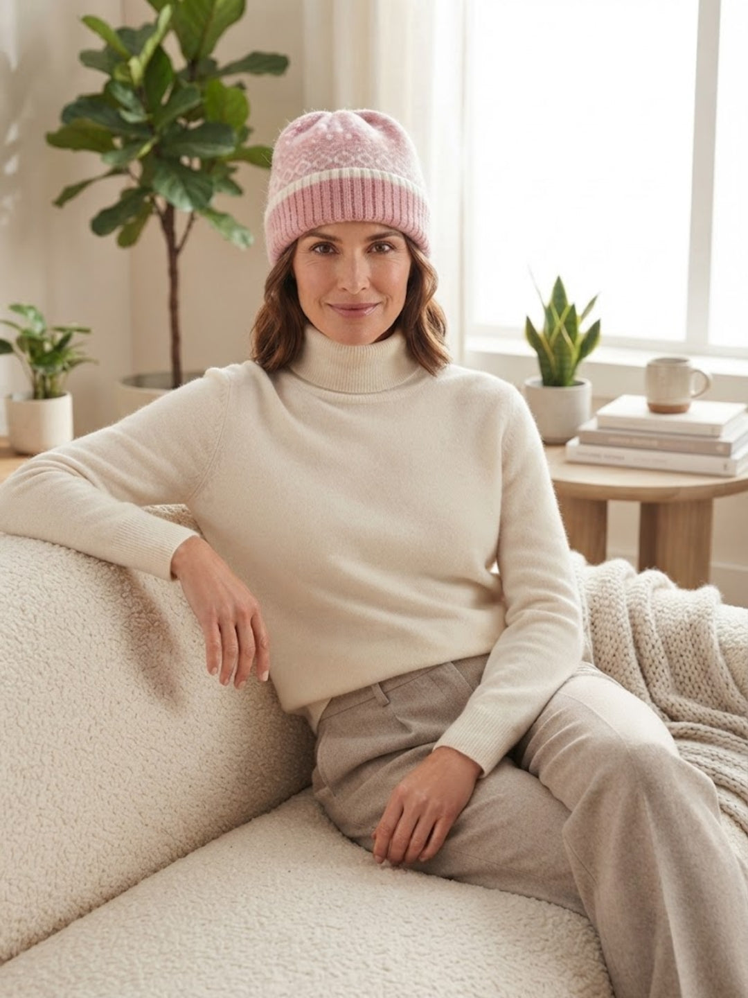 Cdeck Women Woolen Cap | Soft Knitted Winter Beanie for Women | Warm & Stylish Winter Wear | Free Size| Pink