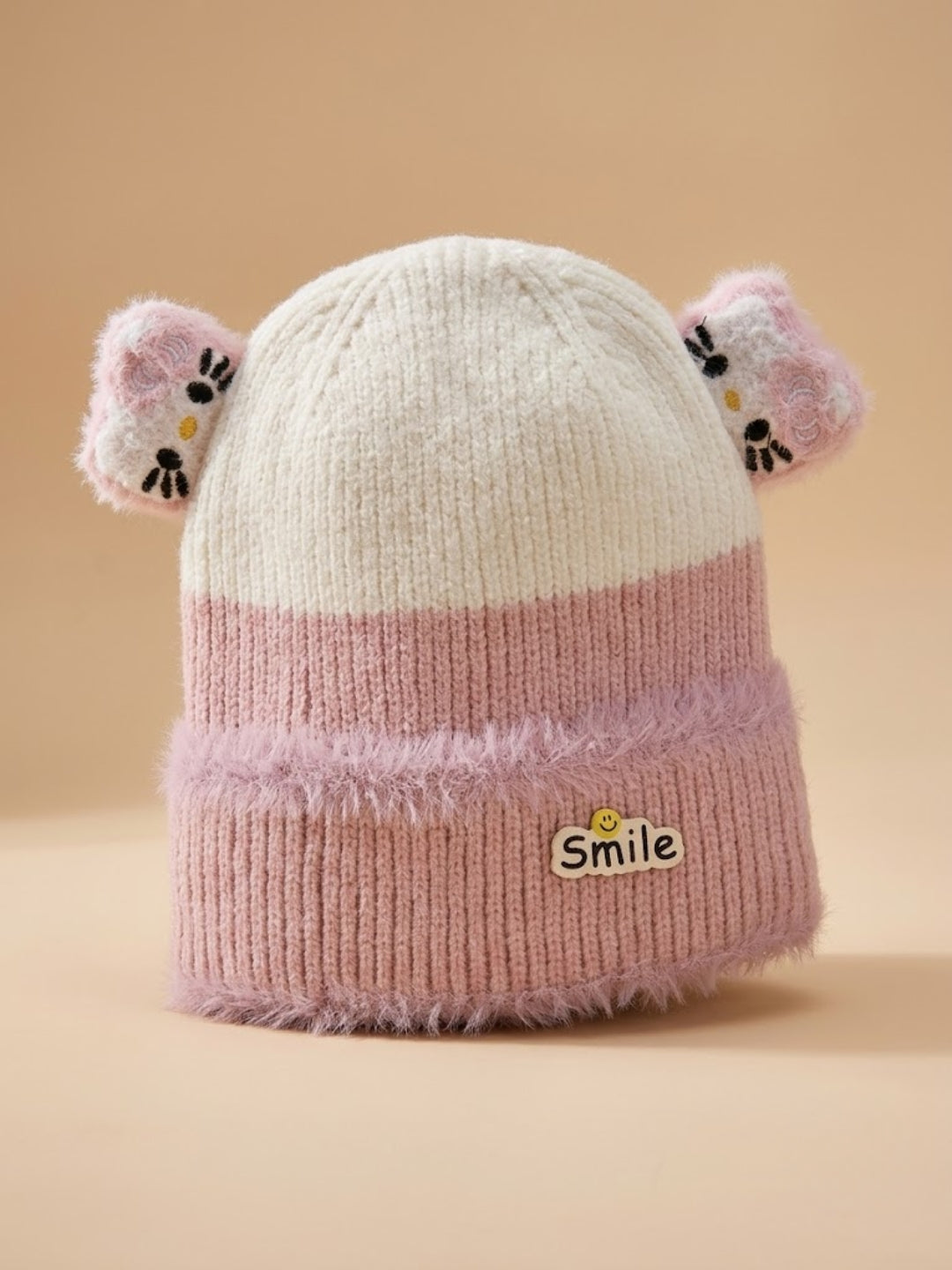 Cdeck Kids Woolen Winter Cap for Boys & Girls | Warm & Comfortable Winter Wear | 2–4 Years | Pink