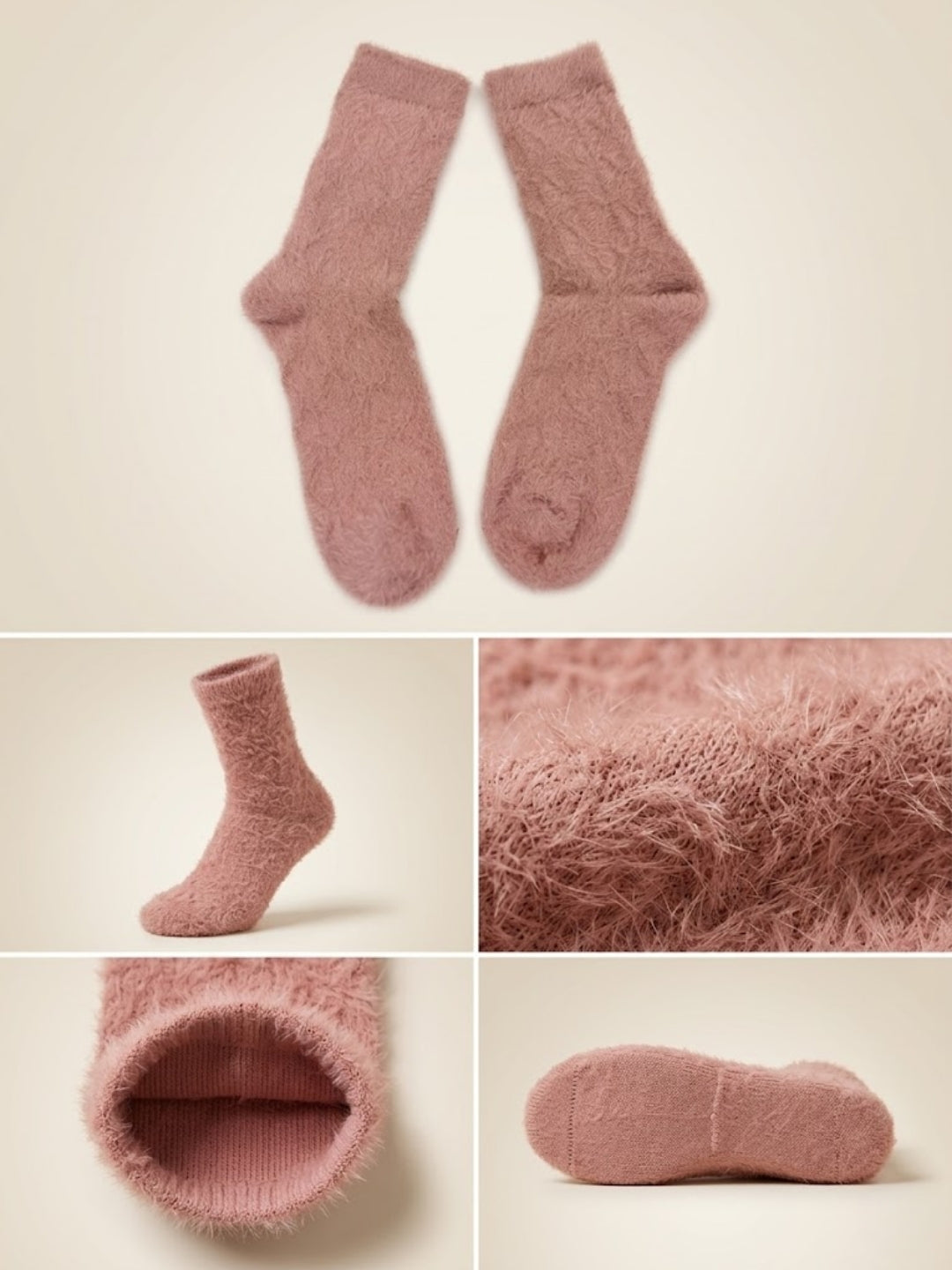 Cdeck Women’s Soft & Warm Woolen Fuzzy Socks | Cozy Thick Winter Socks for Women | Pink