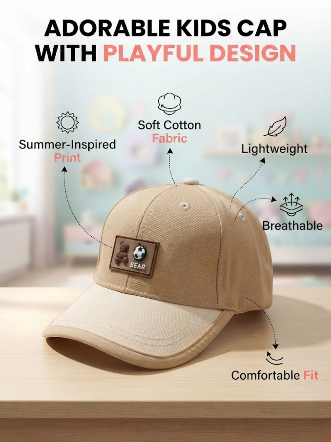 Cdeck Kids Cotton Cap for Boys & Girls