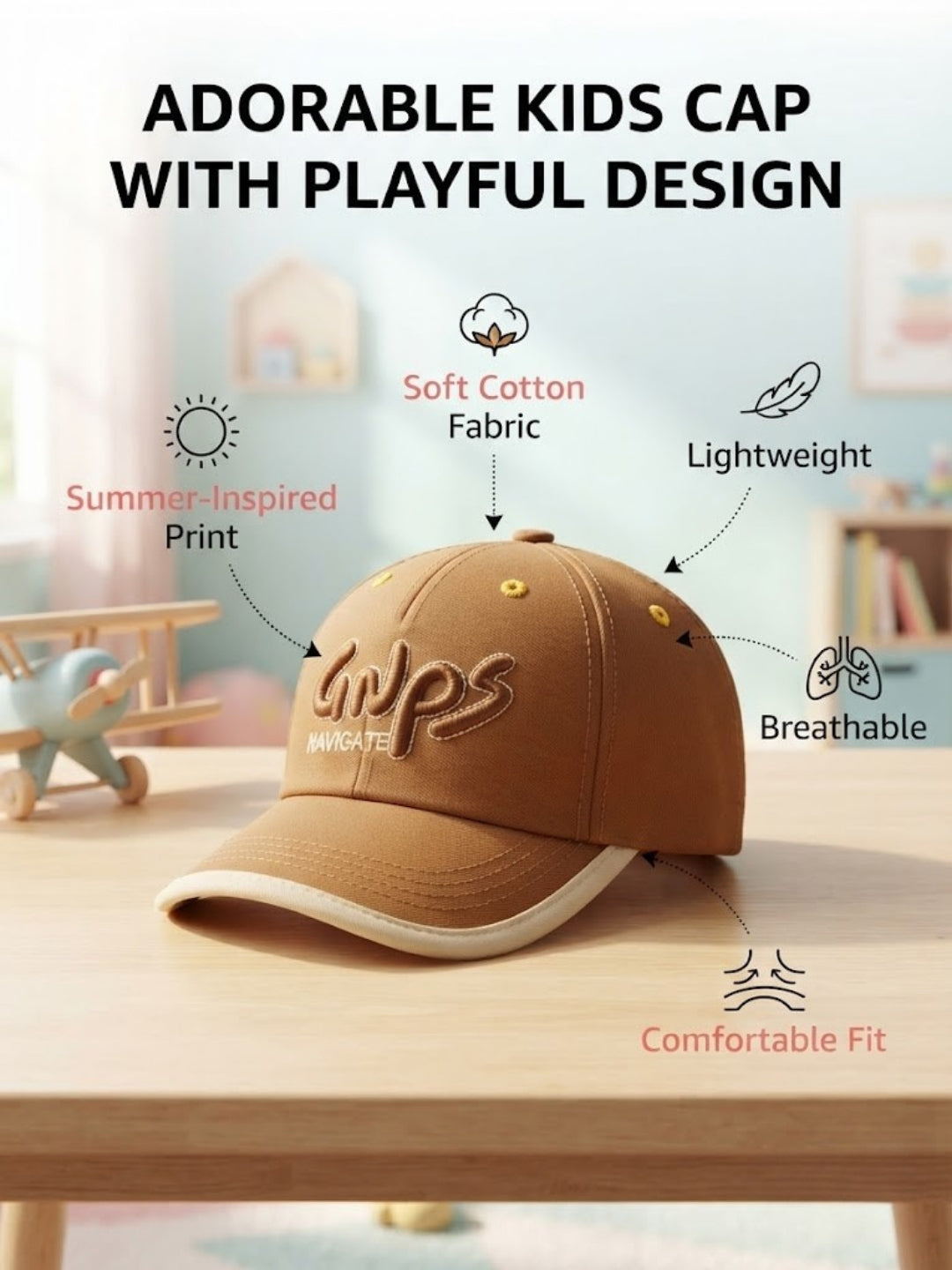 Cdeck Kids Cotton Cap for Boys & Girls