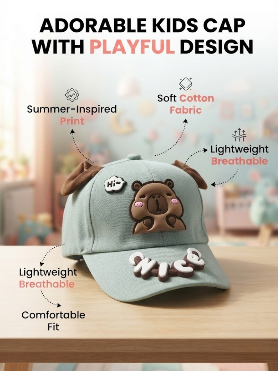Cdeck Kids Cotton Cap for Boys & Girls