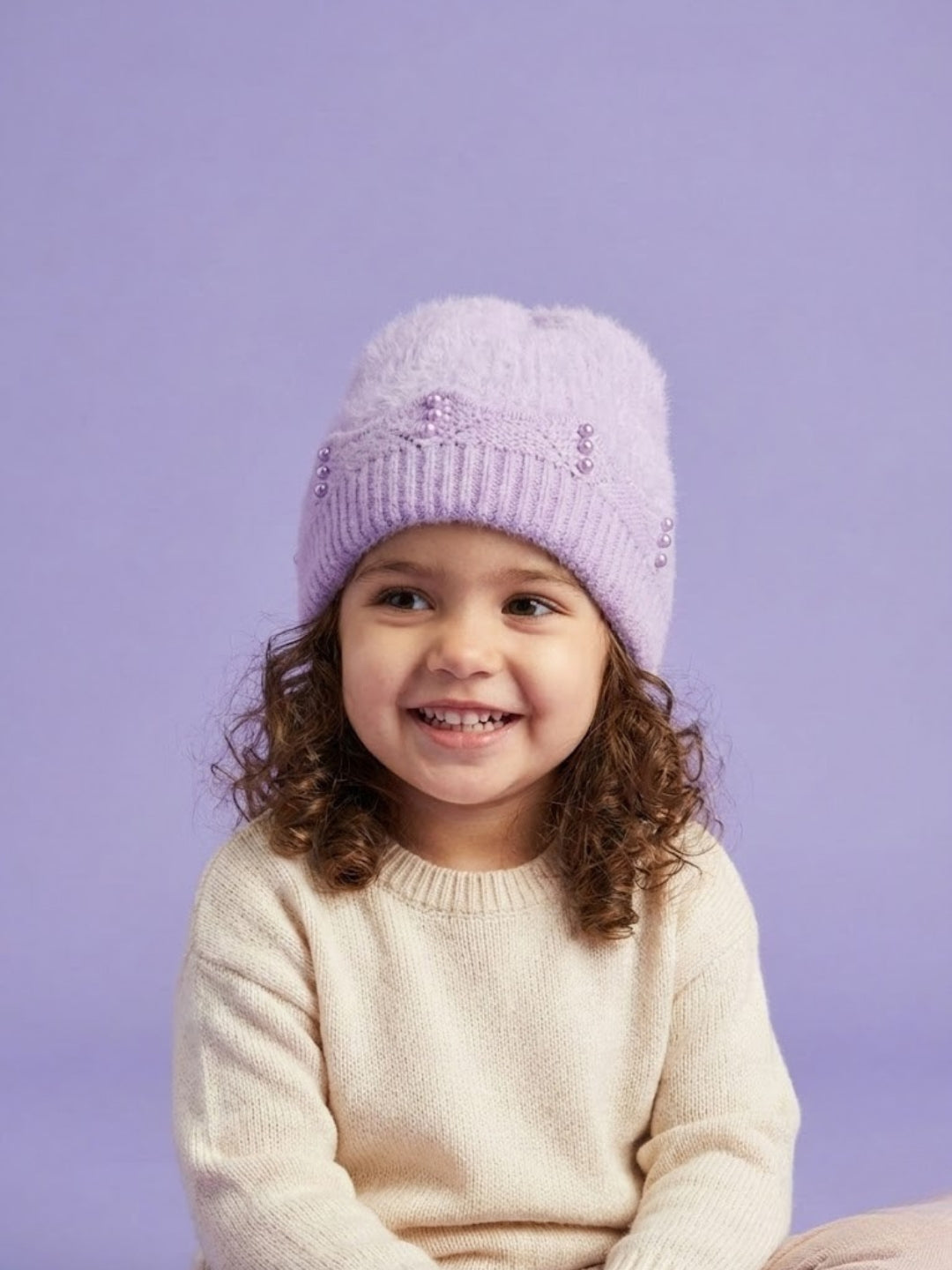 Cdeck Kids Woolen Winter Cap for Baby Girls | Soft, Warm & Comfortable | 1–2 Years