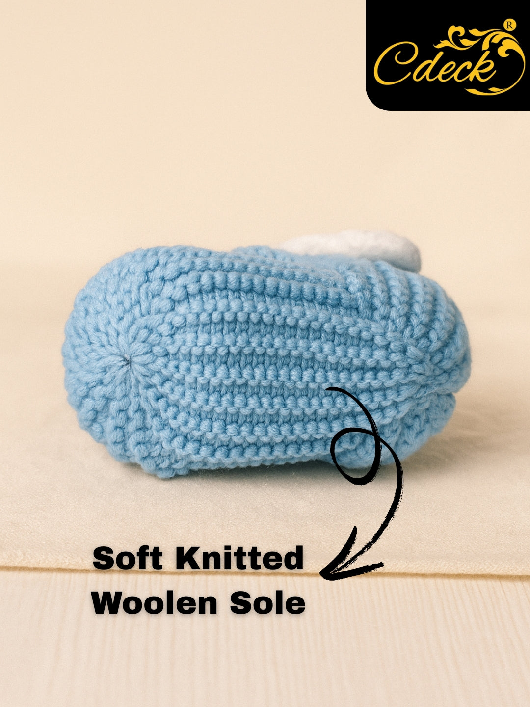 Cdeck Hand Knitted Baby Woolen Booties | Soft, Warm & Comfortable Newborn Footwear | 0–12 Months