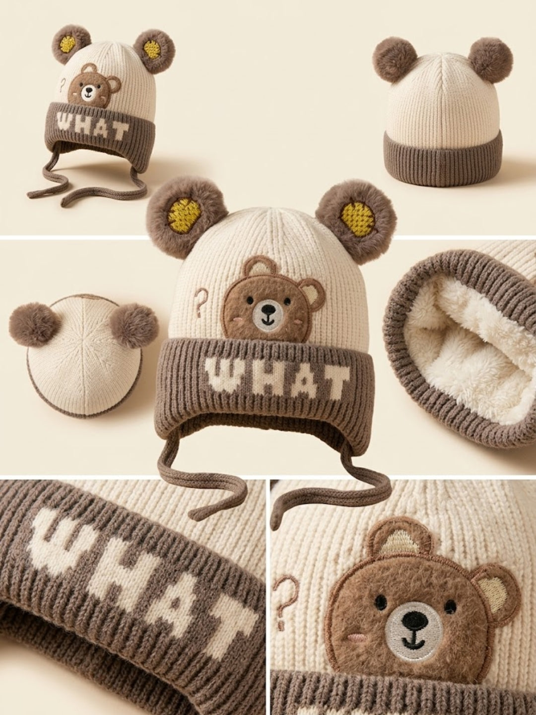 Cdeck Kids Woolen Winter Cap for Boys & Girls | Warm & Comfortable Winter Wear | 2–4 Years | Brown