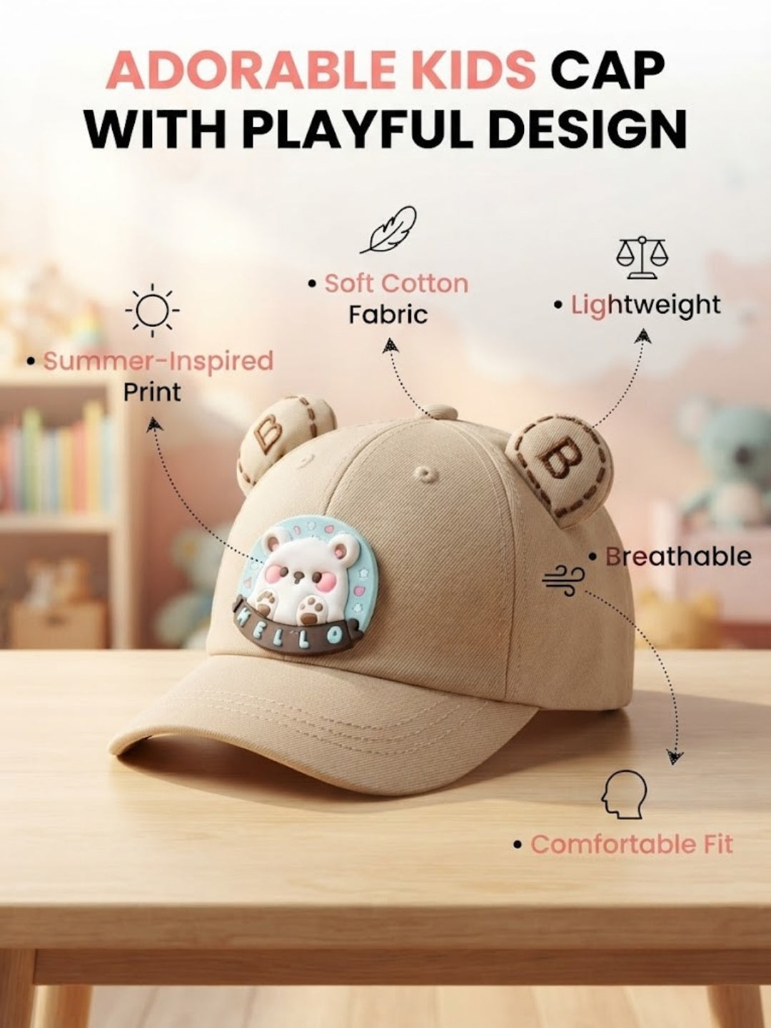 Cdeck Kids Cotton Cap for Boys & Girls