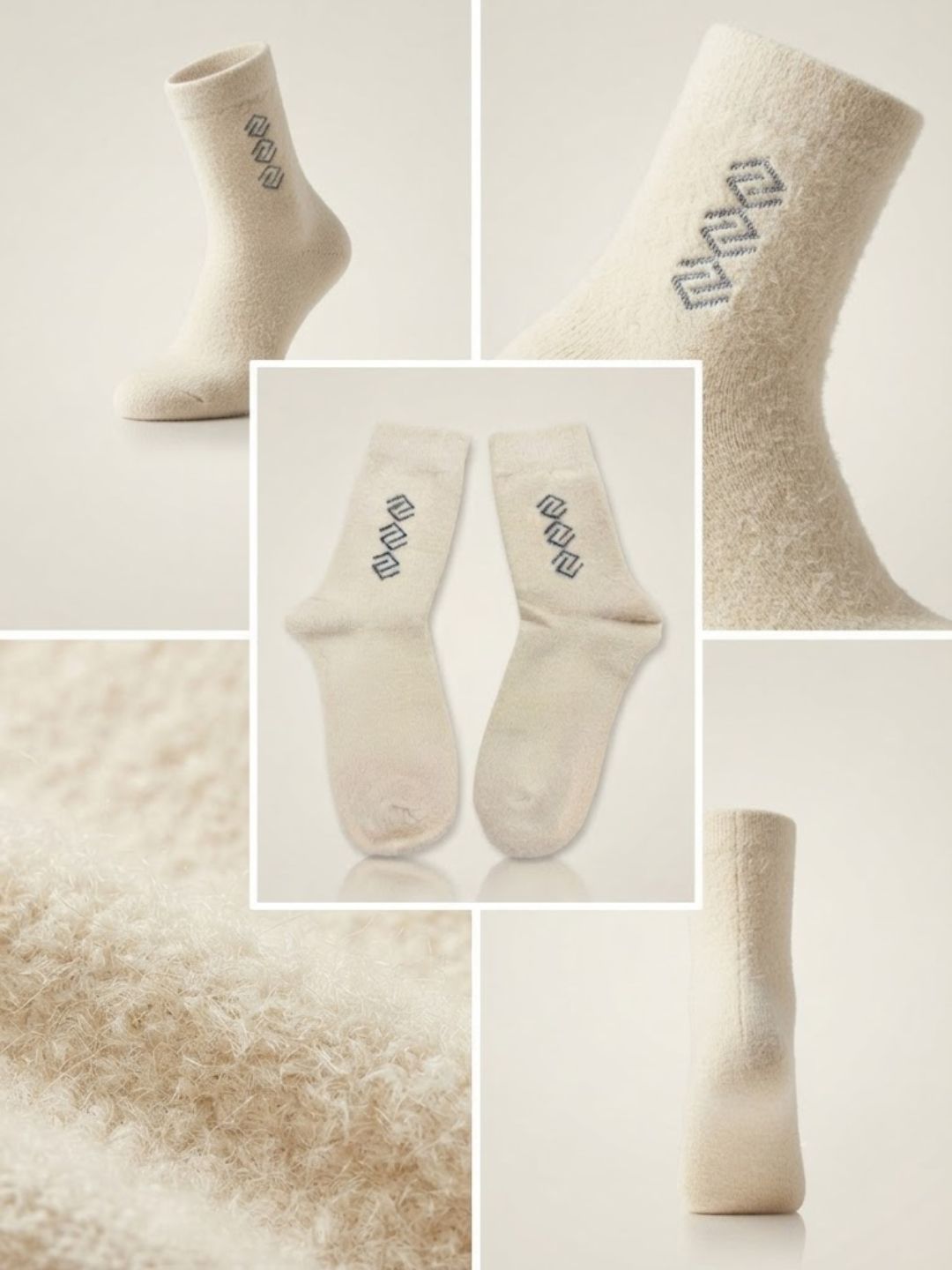 Cdeck Men’s Hair Wool Winter Socks | Soft, Warm & Comfortable | Cream | Free Size