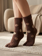 Cdeck Warm Socks for Women | Soft Cozy Comfortable Full-Length Winter Socks with Stylish Printed Design for Home & Everyday Wear | Brown