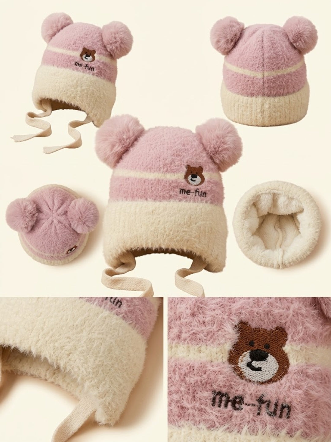 Cdeck Kids Woolen Winter Cap for Boys & Girls | Warm & Comfortable Winter Wear | 2–4 Years | Pink