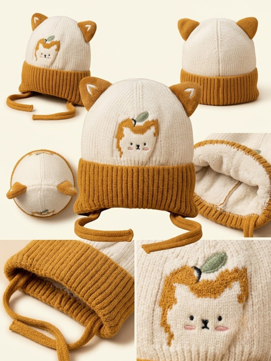 Cdeck Kids Woolen Winter Cap for Boys & Girls | Warm & Comfortable Winter Wear | 2–4 Years | Yellow