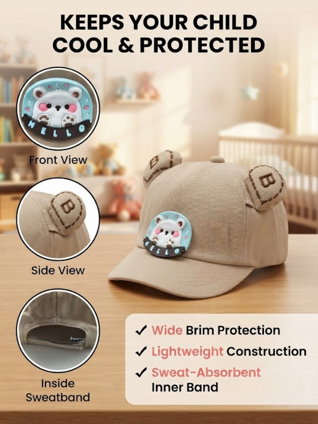 Cdeck Kids Cotton Cap for Boys & Girls