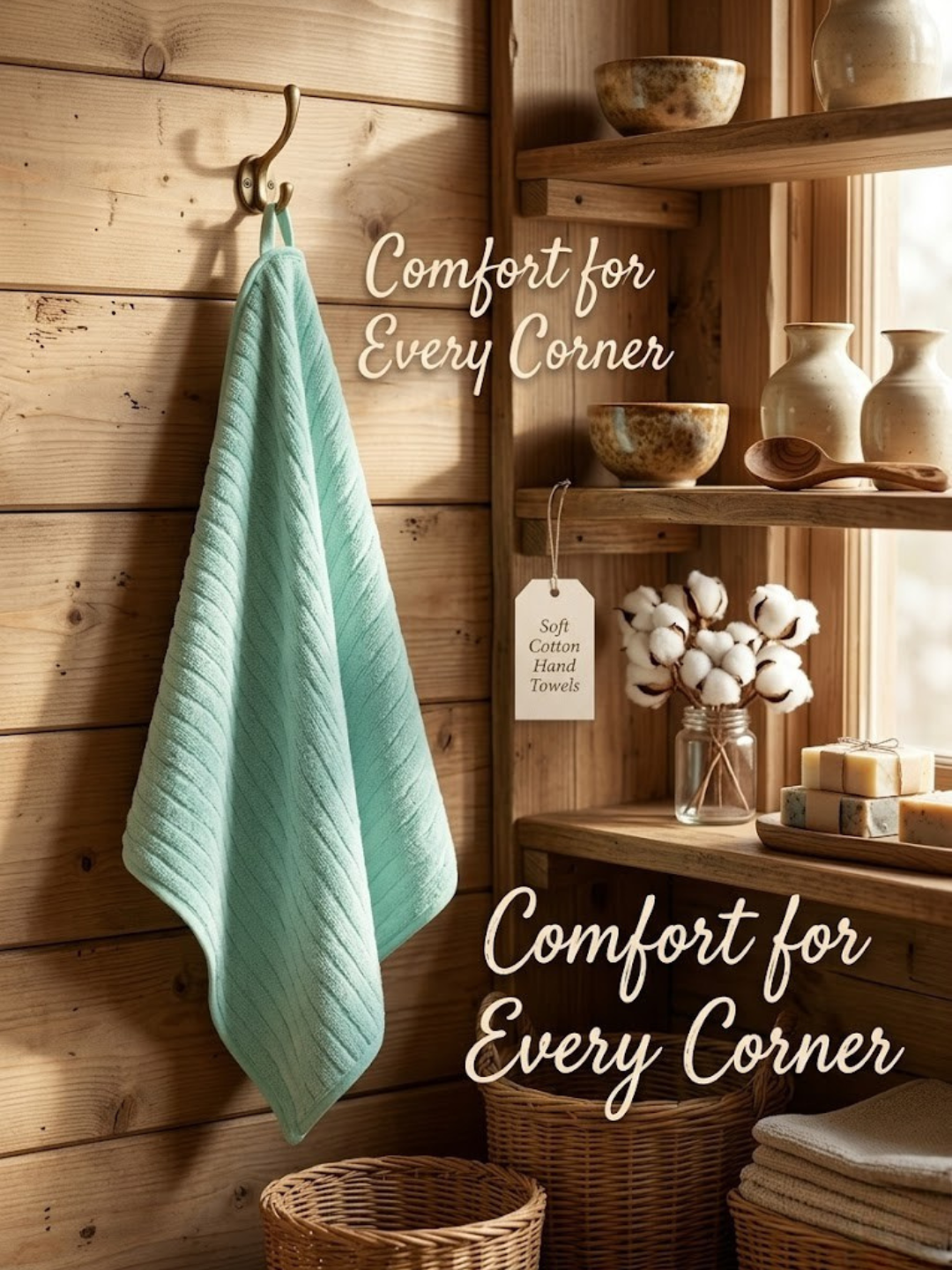Cdeck Premium Cotton Hand Towel | Soft, Absorbent & Comfortable Everyday Use