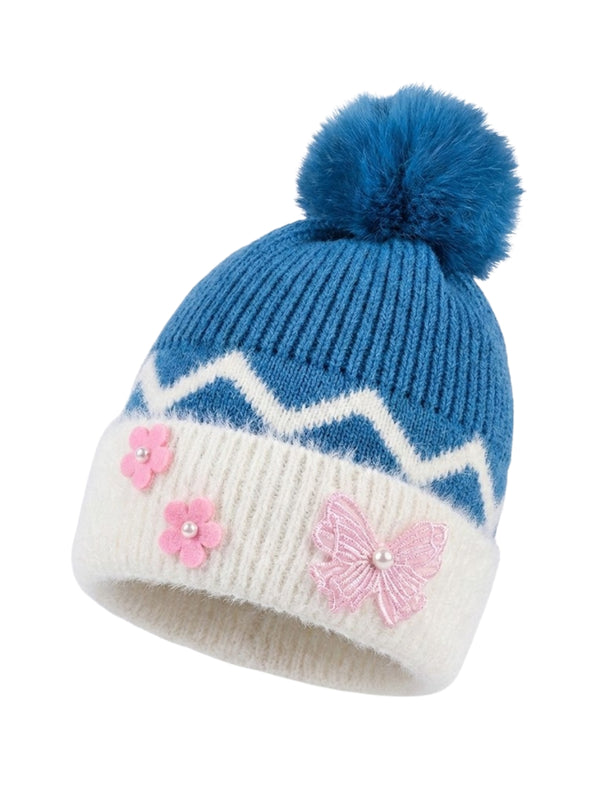 Cdeck Kids Woolen Winter Cap for Baby Girls | Soft, Warm & Comfortable | 1–2 Years