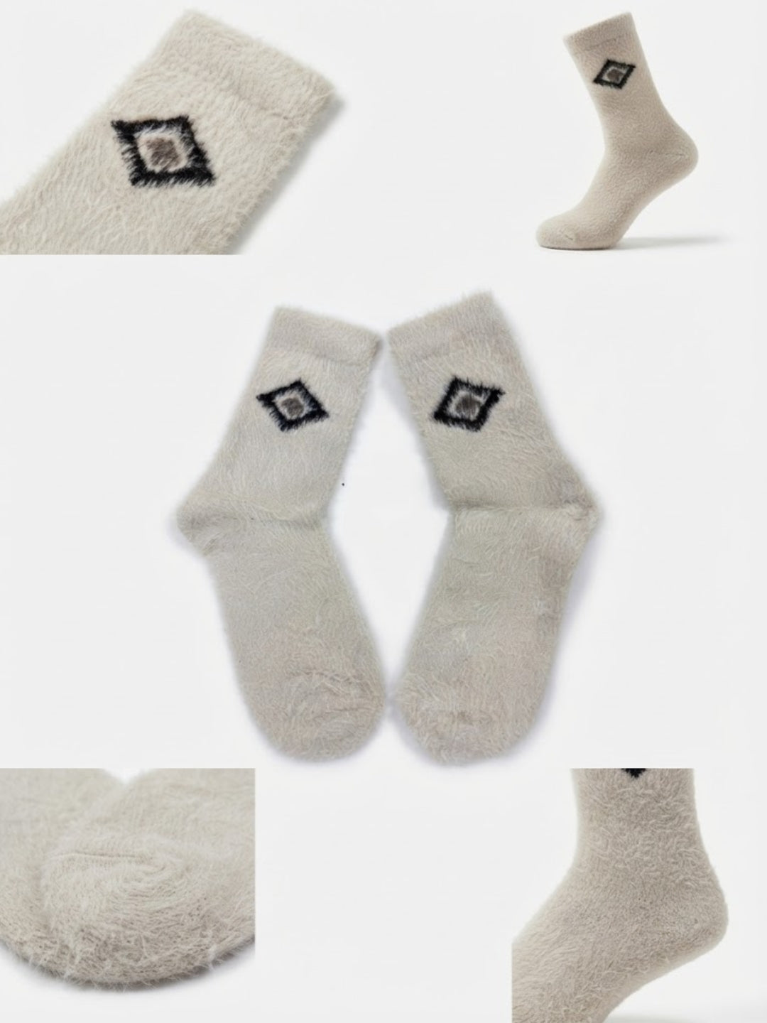 Cdeck Men’s Premium Hair Wool Winter Socks  | Soft, Fuzzy, Warm & Comfortable Free Size | White