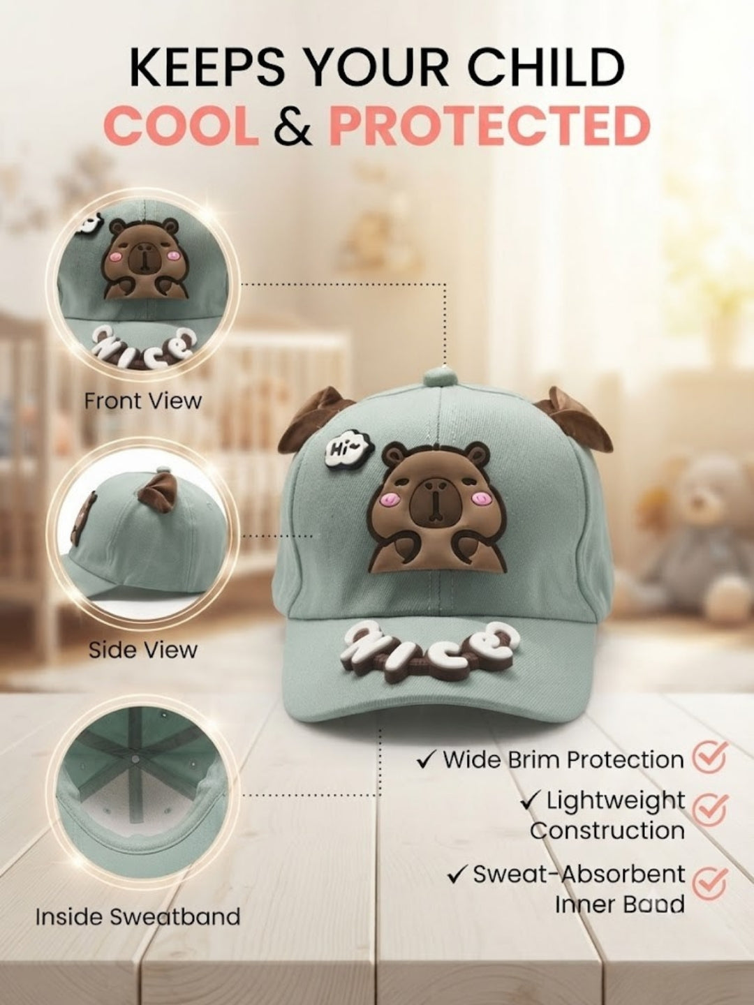 Cdeck Kids Cotton Cap for Boys & Girls