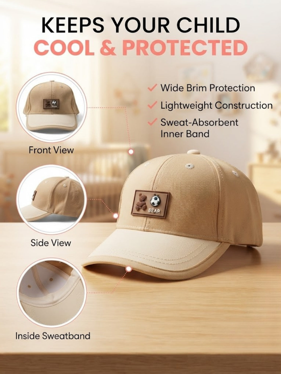 Cdeck Kids Cotton Cap for Boys & Girls