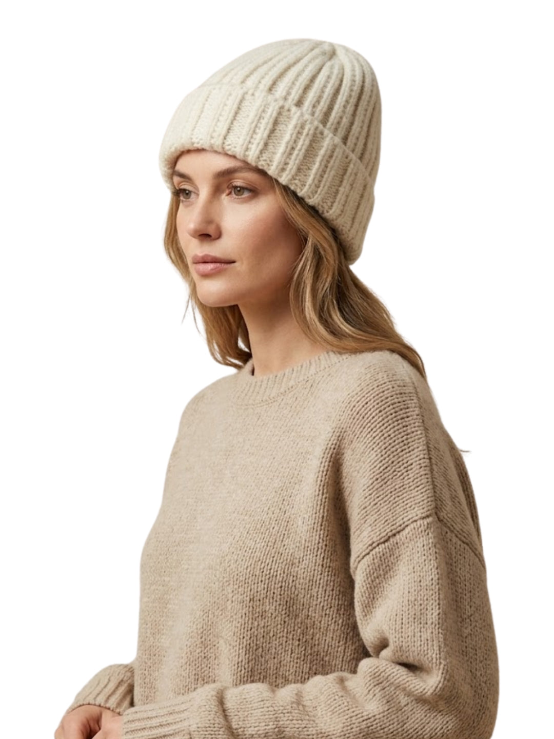 Cdeck Women Woolen Cap | Soft Knitted Winter Beanie for Women | Warm & Stylish Winter Wear | Free Size| Cream
