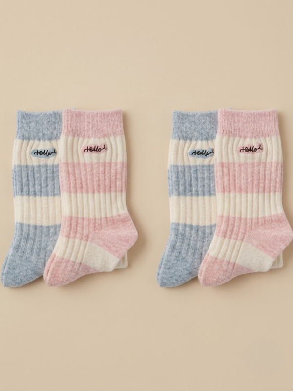 Cdeck Women’s Wool Blend Crew Socks | Winter Socks | Soft Warm Cozy Striped Socks | Everyday Wear