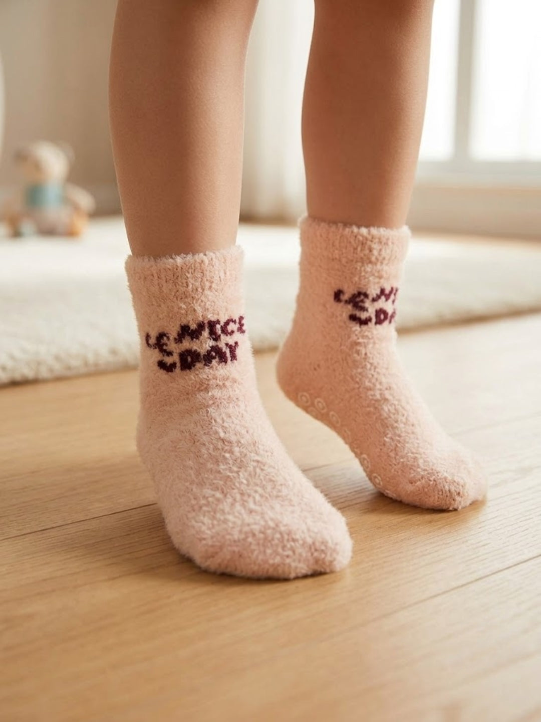Cdeck Kids Winter Woolen Socks for Baby Boys & Girls | Soft Fuzzy Warm Socks with Anti-Skid Sole | 0–4 Years | Pack of 3
