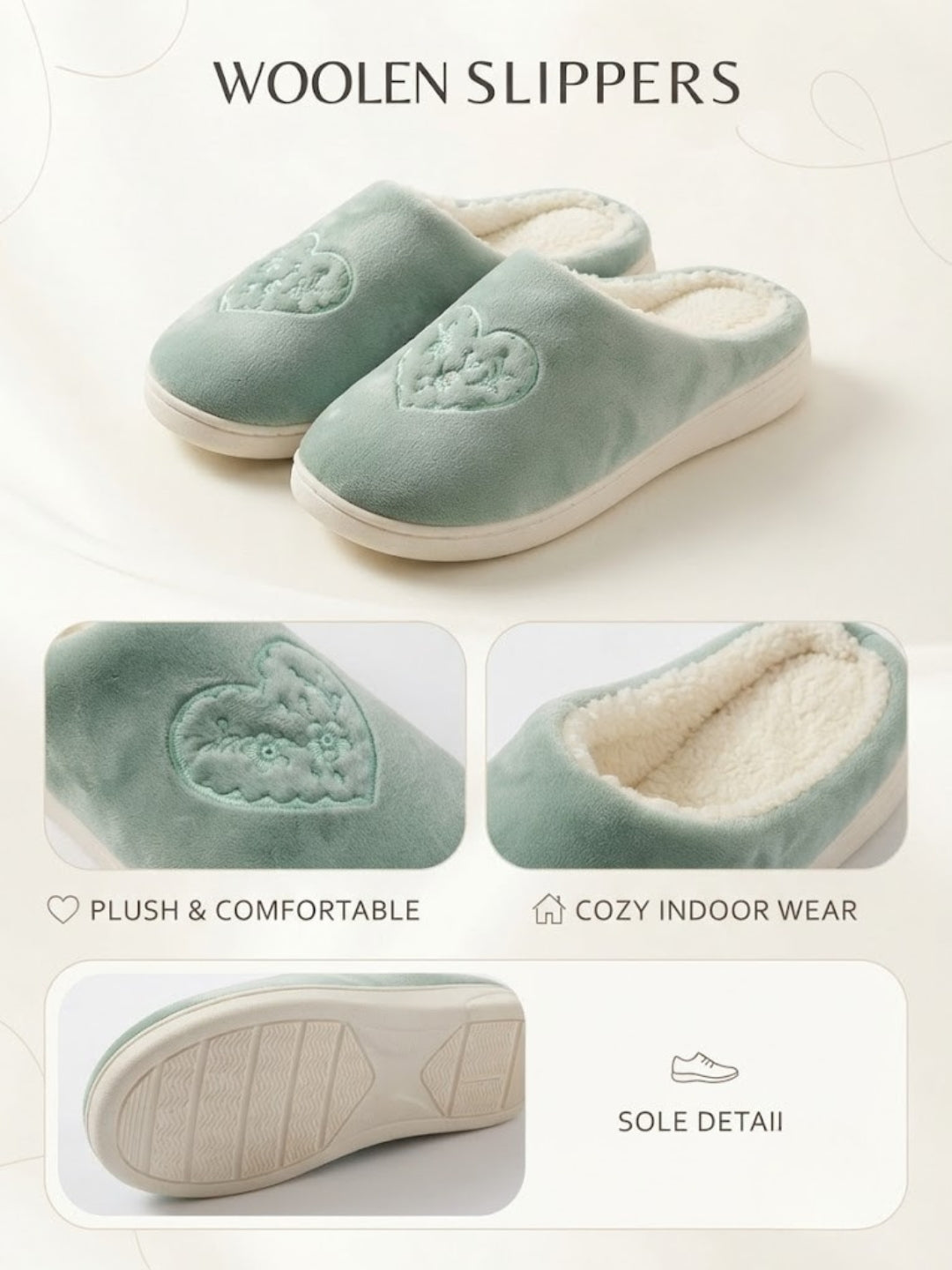 Cdeck Women’s Fuzzy Winter Slippers | Soft Plush  Slippers for Comfort & Warmth | Free Size | Green