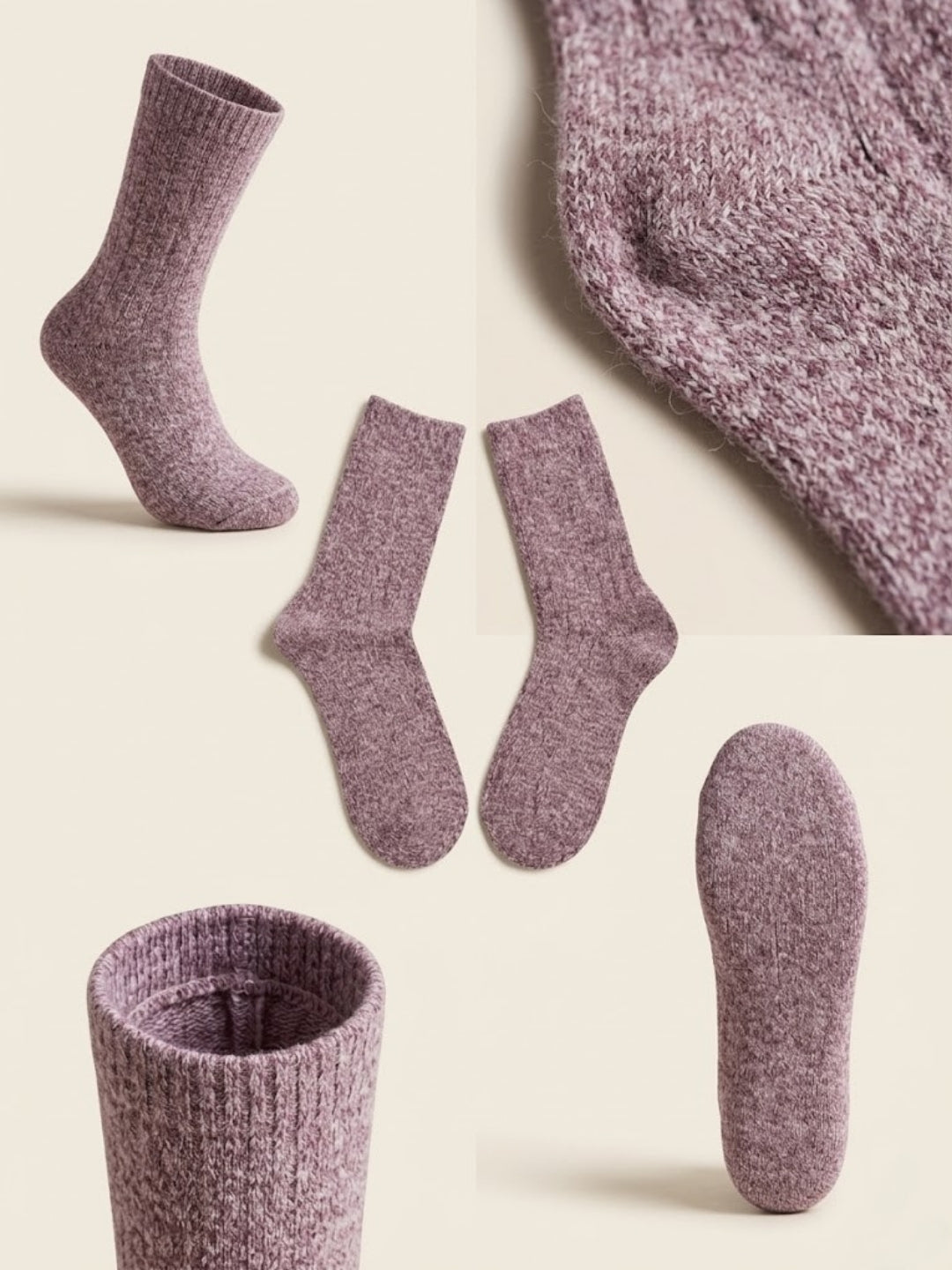 Cdeck Women’s Premium Fuzzy Socks – Soft Warm Winter Socks | Ribbed Design | Free Size | Purple