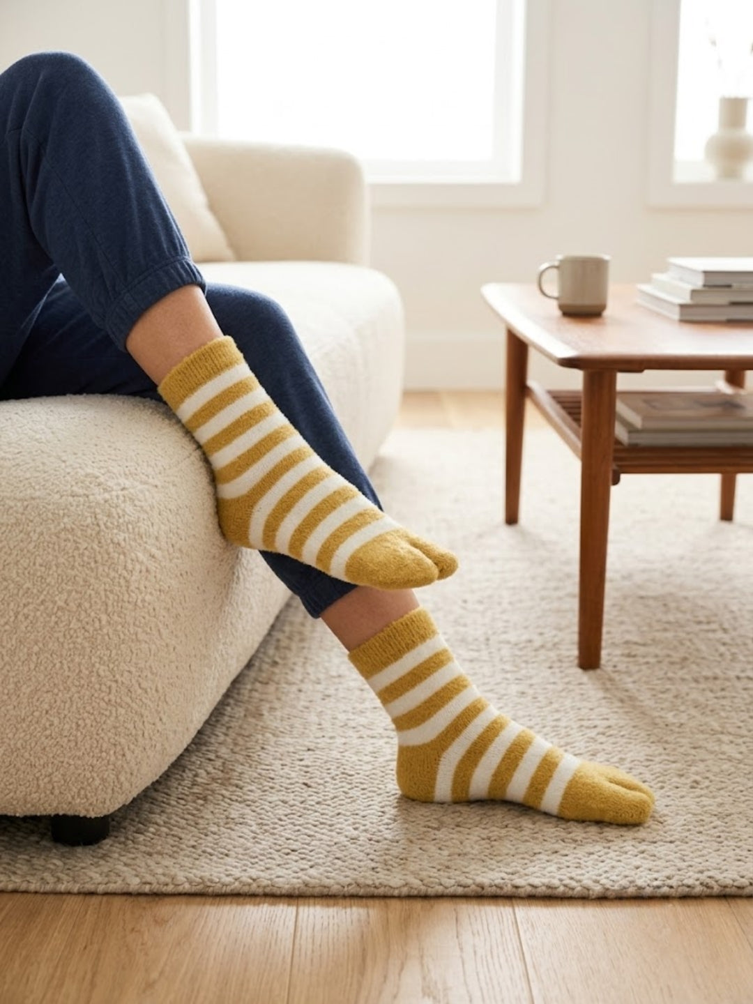 Cdeck Women Hair Wool Socks Combo | Warm & Comfortable | Free Size | Mid Length | Mustard Maroon