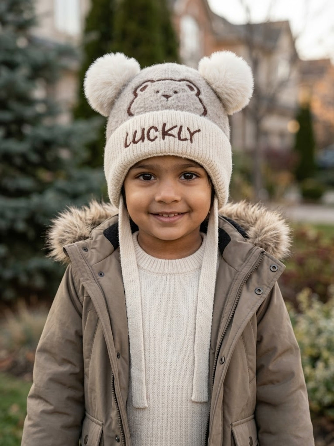 Cdeck Kids Woolen Winter Cap for Boys & Girls | Warm & Comfortable Winter Wear | 2–4 Years|Beige