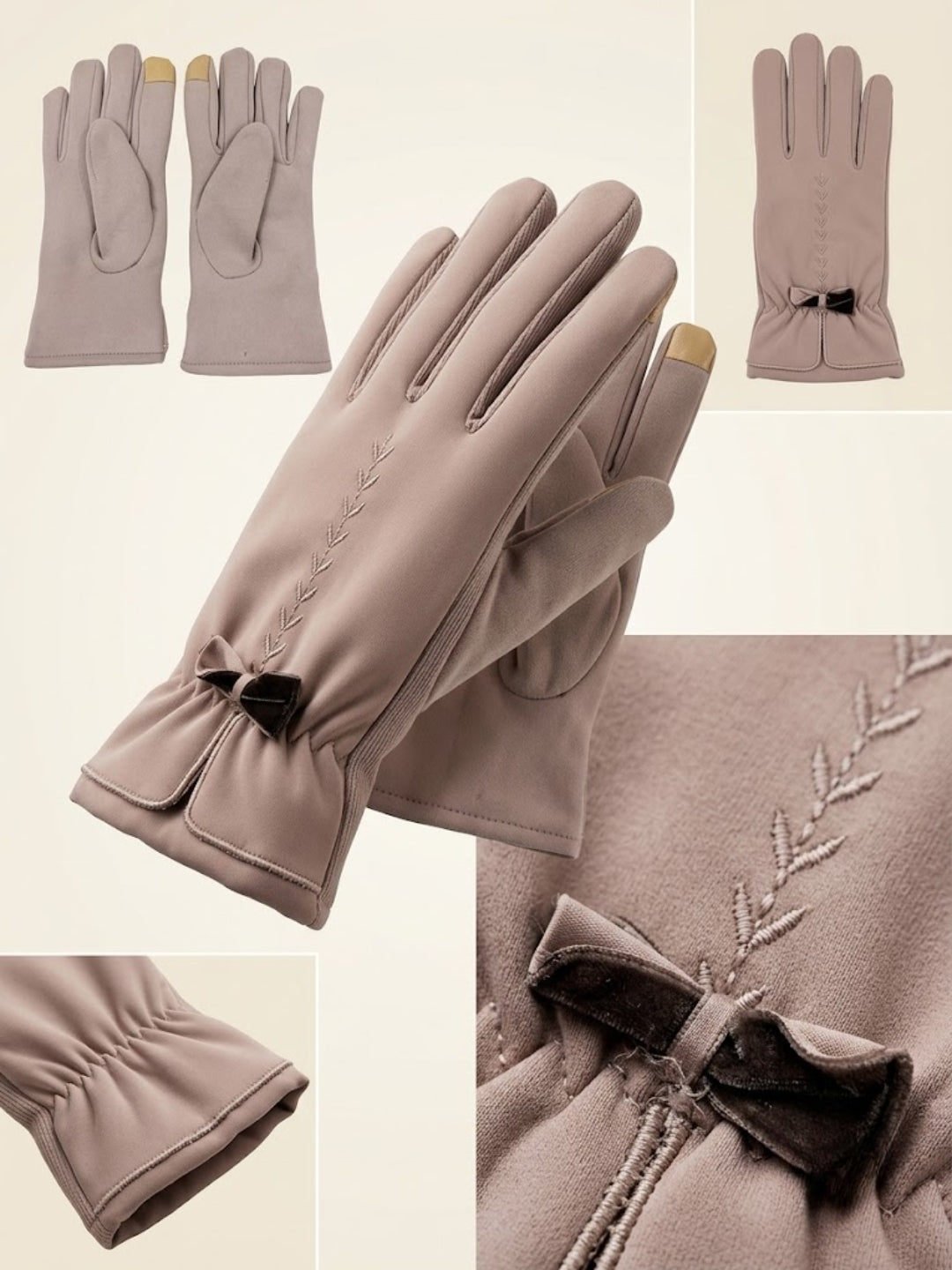 Cdeck Women’s Woolen Gloves | Warm & Stylish Winter Gloves | Screen Friendly | Full Finger | Free Size | Beige