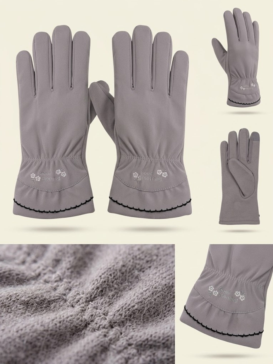 Cdeck Women’s Woolen Gloves | Warm Winter Gloves | Touchscreen Friendly | Free Size | Grey