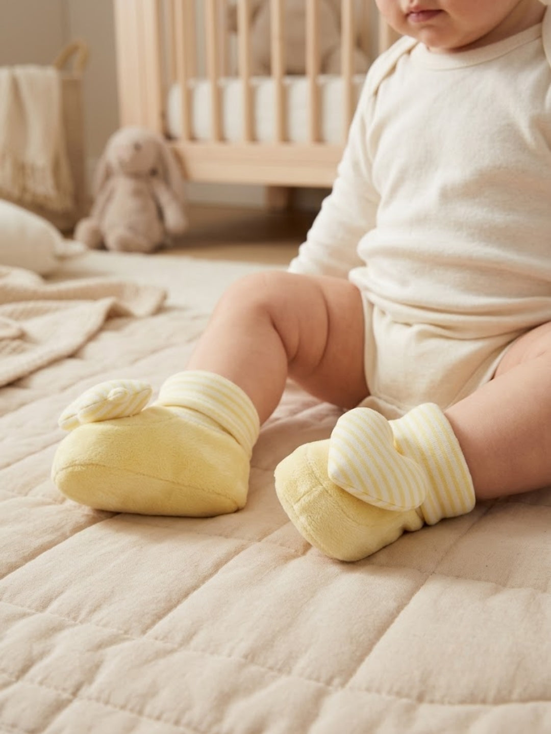 Cdeck Baby Woolen Booties for Infants | Soft, Warm & Comfortable Winter Footwear | 3–9 Months |  Yellow