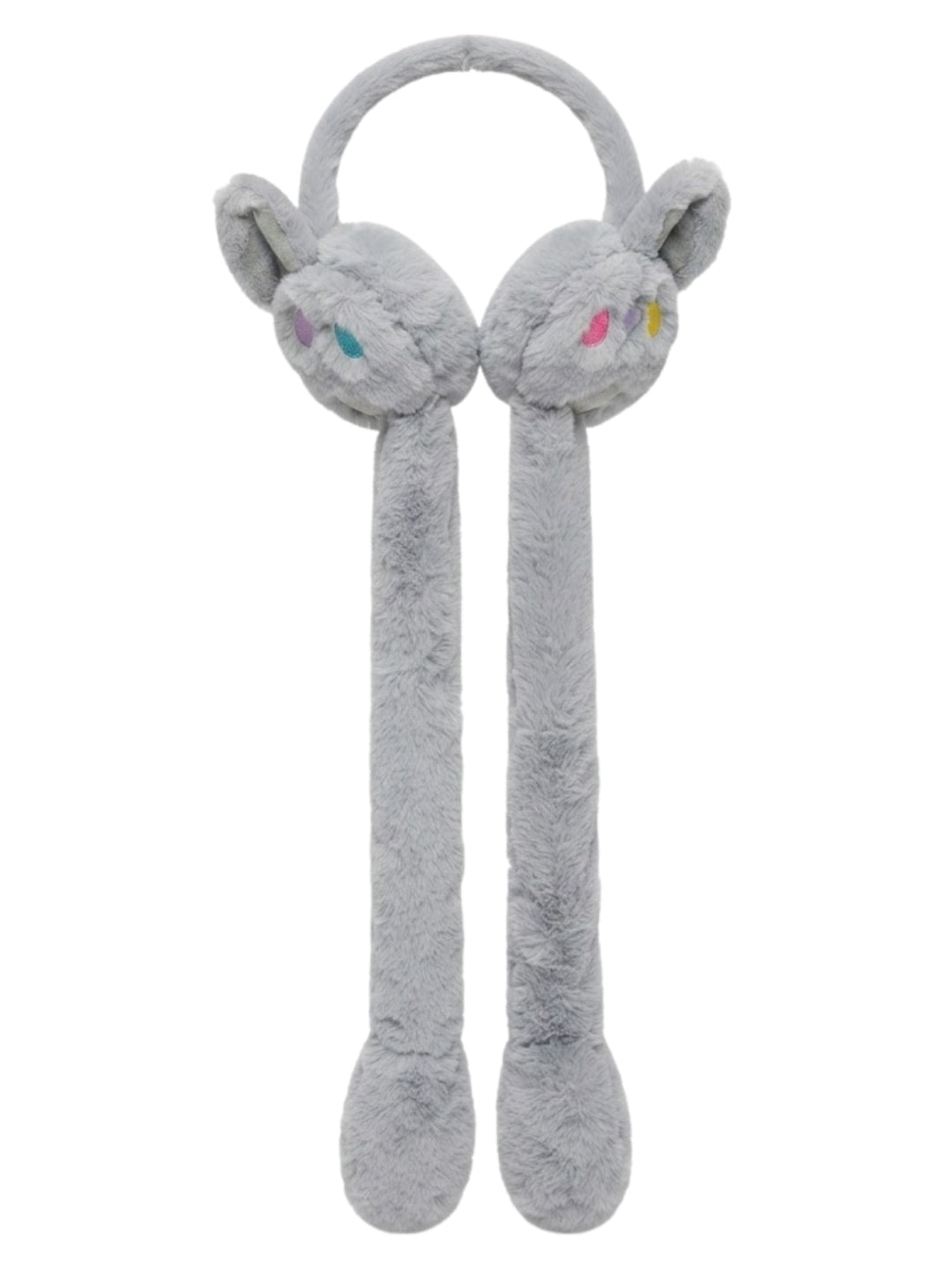 Cdeck Velvet Cat Earmuffs for Girls & Women, Soft Warm Winter Earmuffs with Long Hanging Ear Covers, Free Size