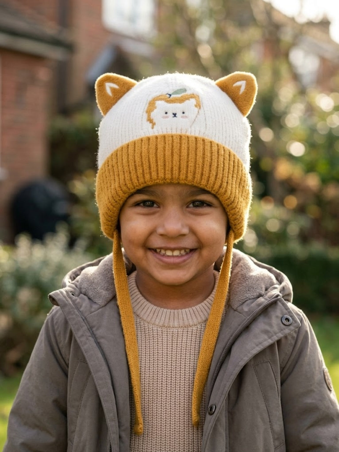 Cdeck Kids Woolen Winter Cap for Boys & Girls | Warm & Comfortable Winter Wear | 2–4 Years | Yellow