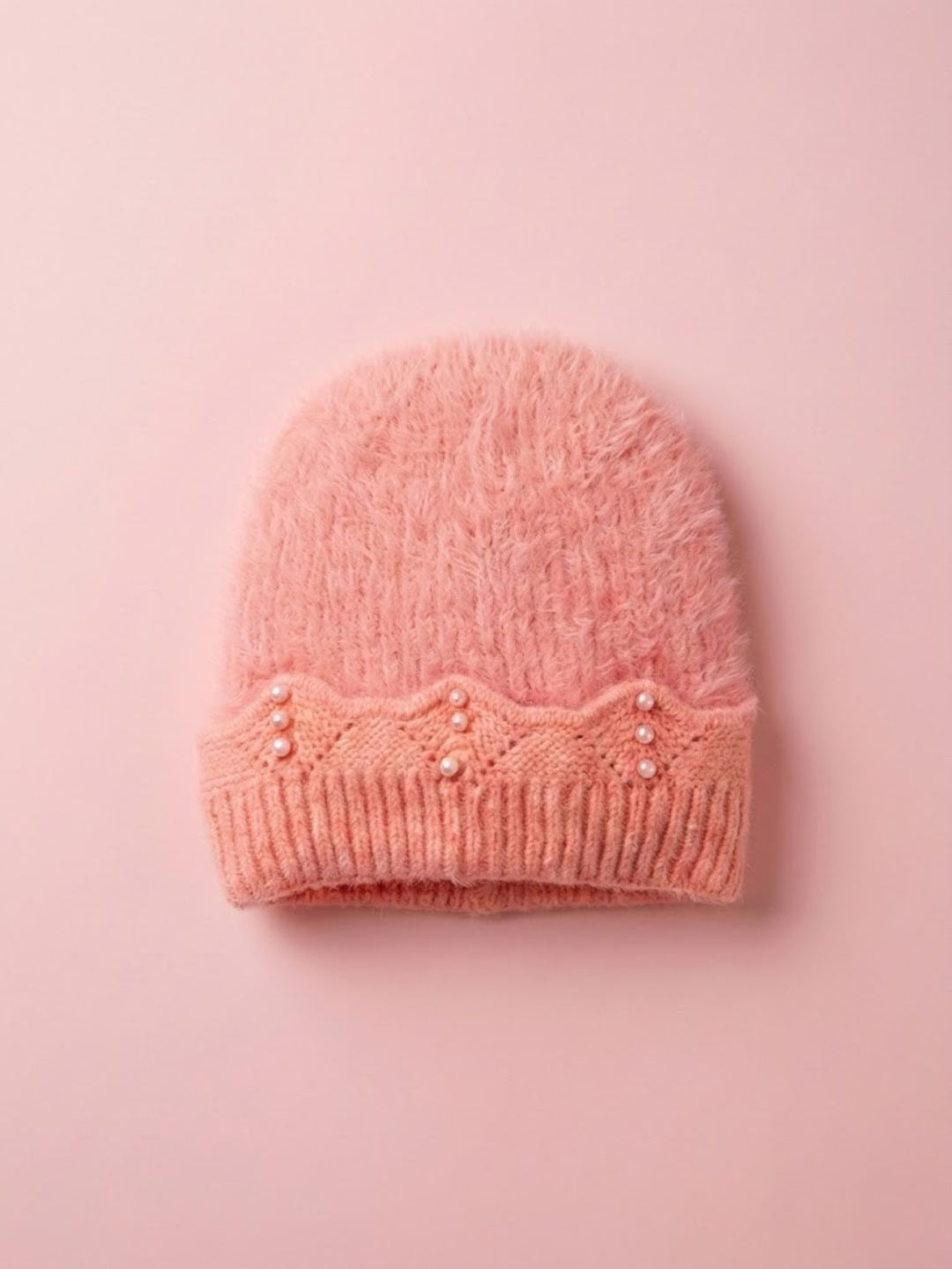 Cdeck Kids Woolen Winter Cap for Baby Girls | Soft, Warm & Comfortable | 1–2 Years