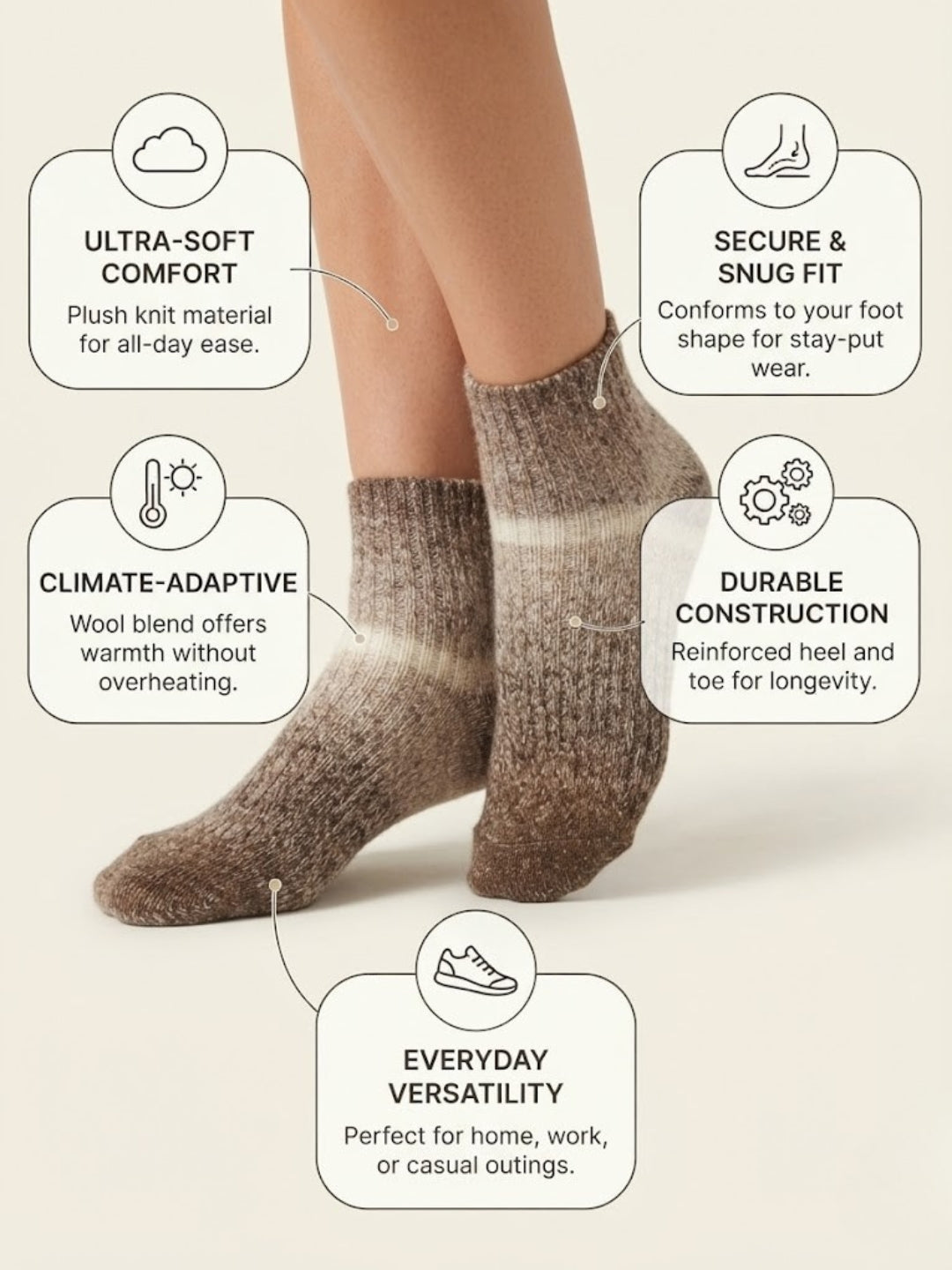 Cdeck Women’s Premium Rabbit Hair Wool Ankle Socks – Soft Warm Cozy Comfortable Winter Socks