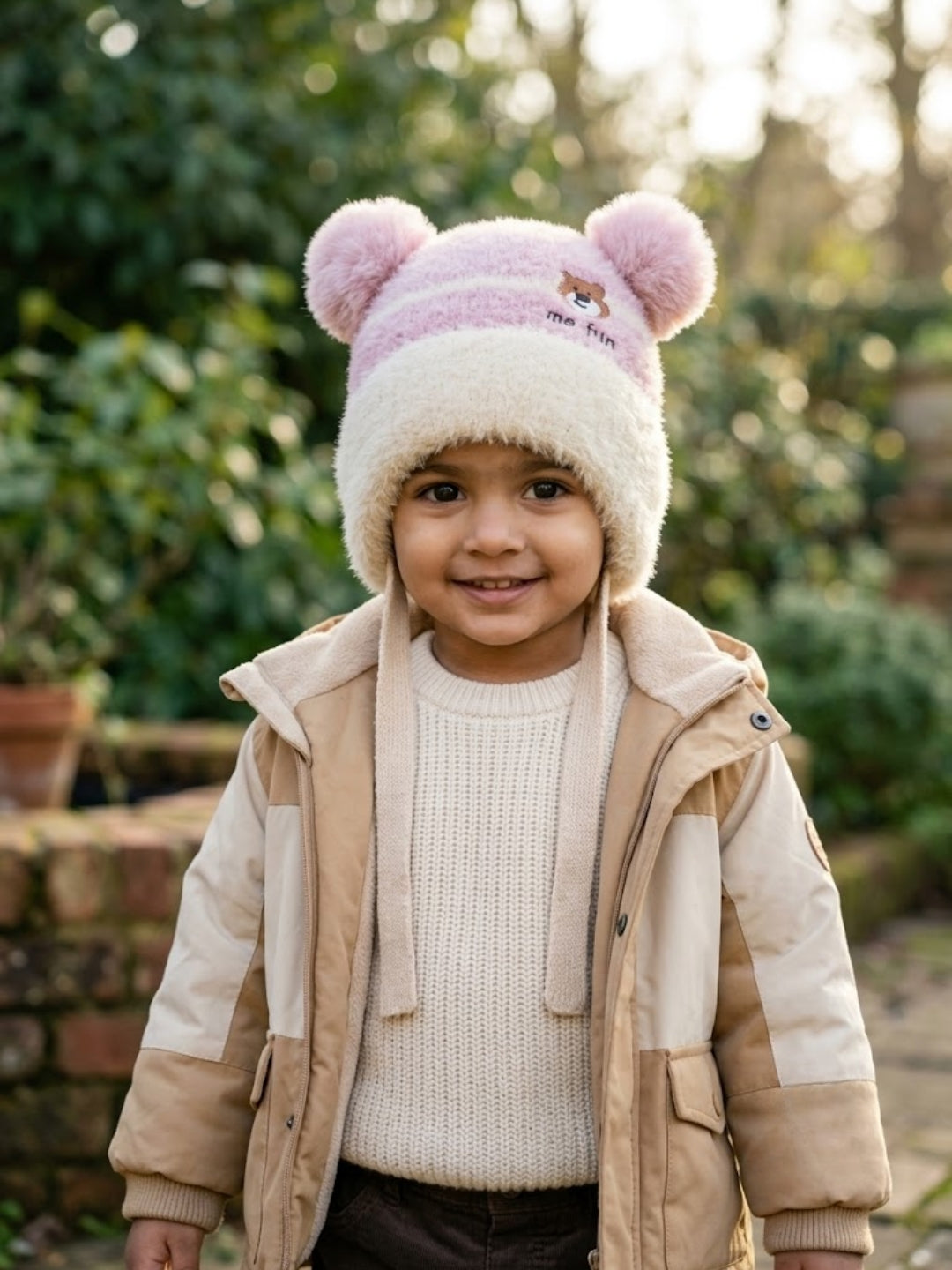 Cdeck Kids Woolen Winter Cap for Boys & Girls | Warm & Comfortable Winter Wear | 2–4 Years | Pink