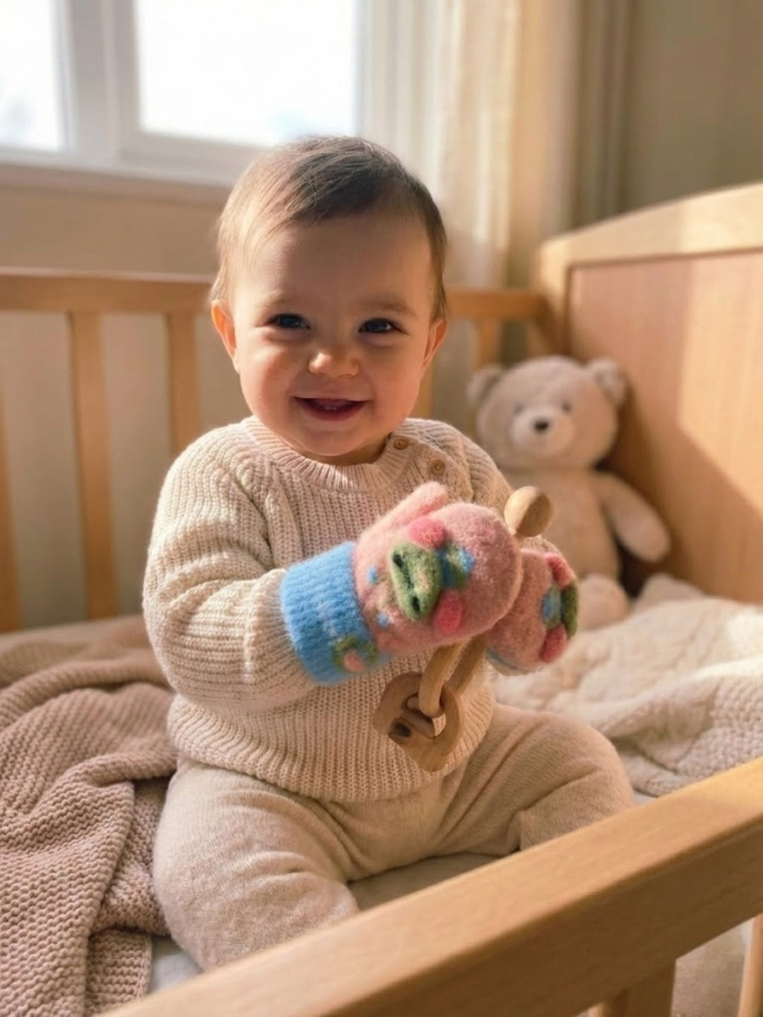Cdeck Baby Woolen Winter Gloves for Boys & Girls | Soft, Warm & Comfortable | 0–12 Months