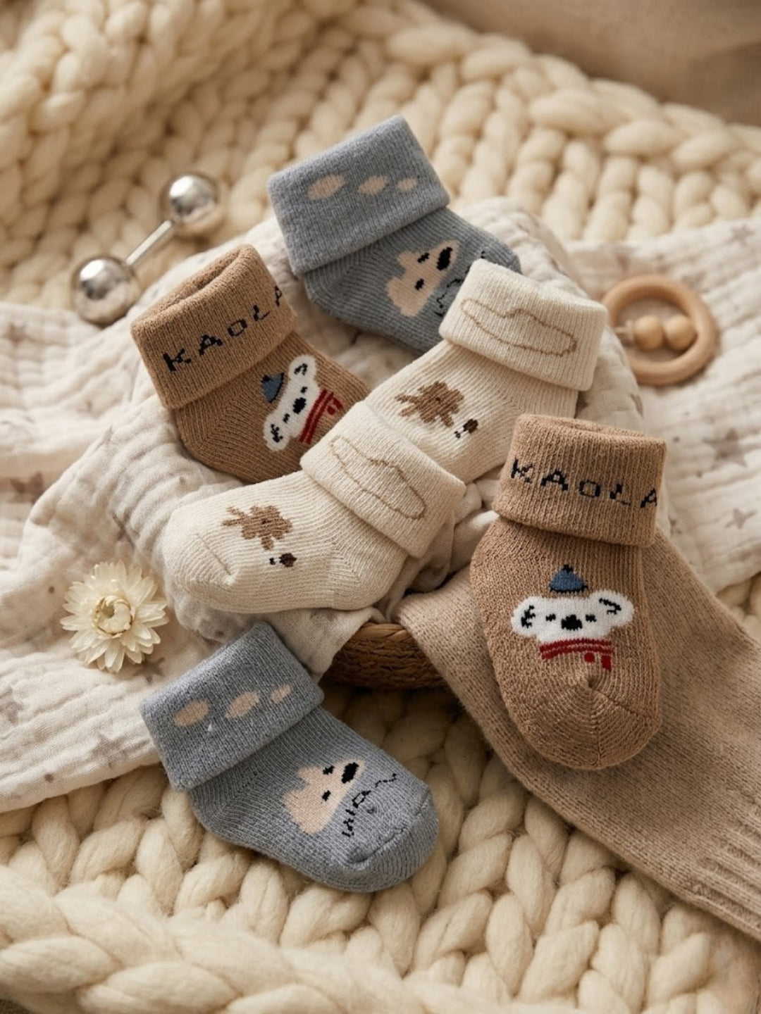 Cdeck Baby Kids Towel Cotton Socks | Soft, Comfortable & Absorbent | 0–12 Months