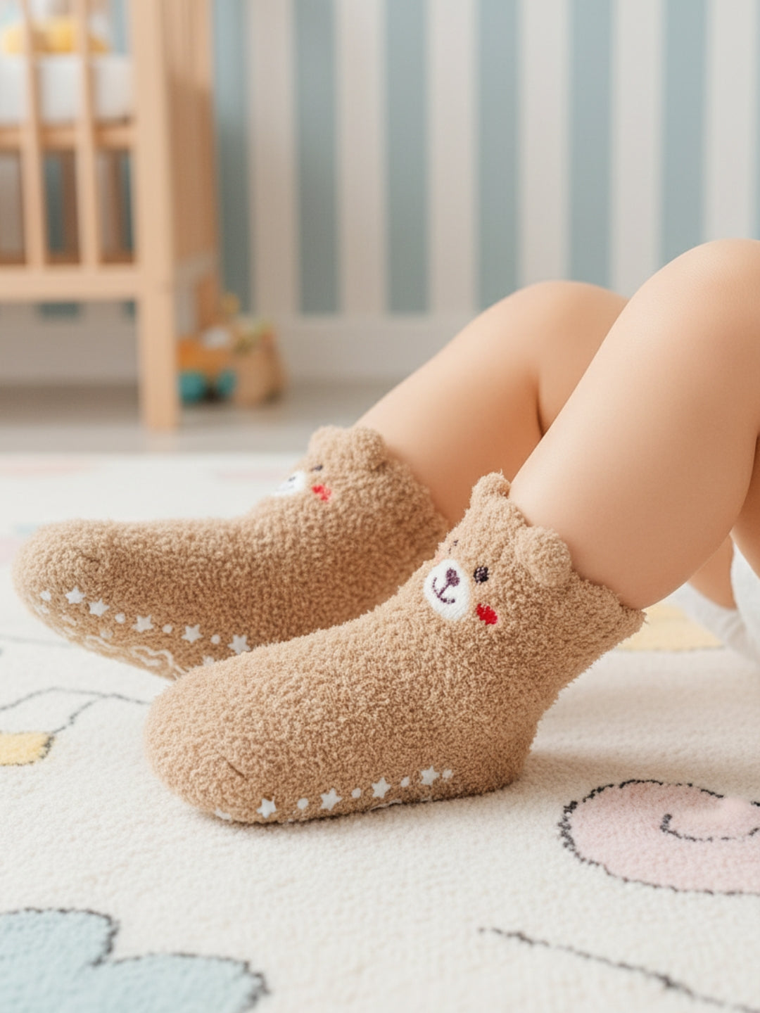 Cdeck Kids Rabbit Wool Anti-Slip Winter Socks | Soft, Warm & Comfortable | 0–4 Years