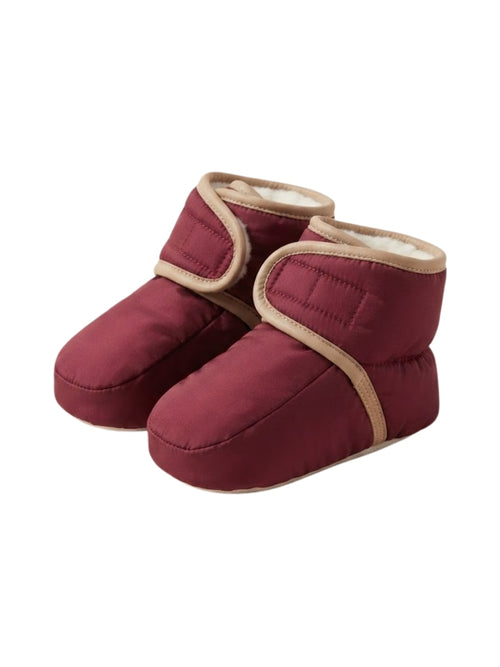 Cdeck Baby Wool Booties | Soft Warm Winter Baby Shoes | Cozy Maroon Booties for Babies 3–9 Months