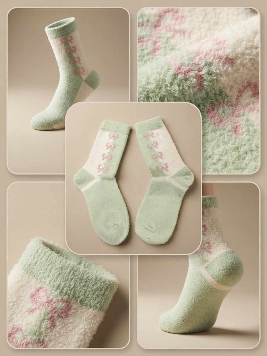 Cdeck Women’s Winter Hair Wool Socks | Warm & Comfortable | Free Size | Mint Green