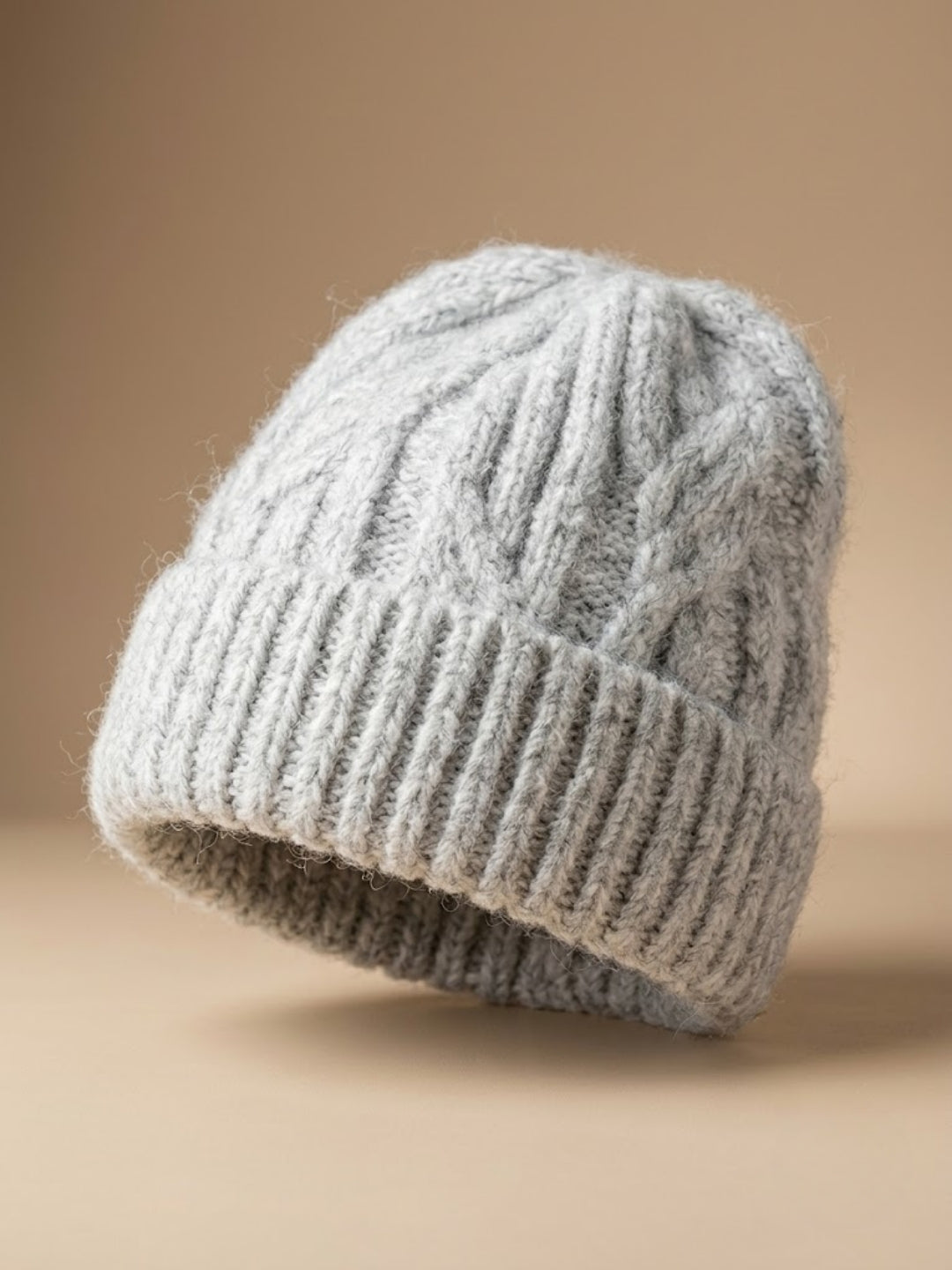 Cdeck Women Woolen Cap | Soft Knitted Winter Beanie for Women | Warm & Stylish Winter Wear | Free Size| Grey