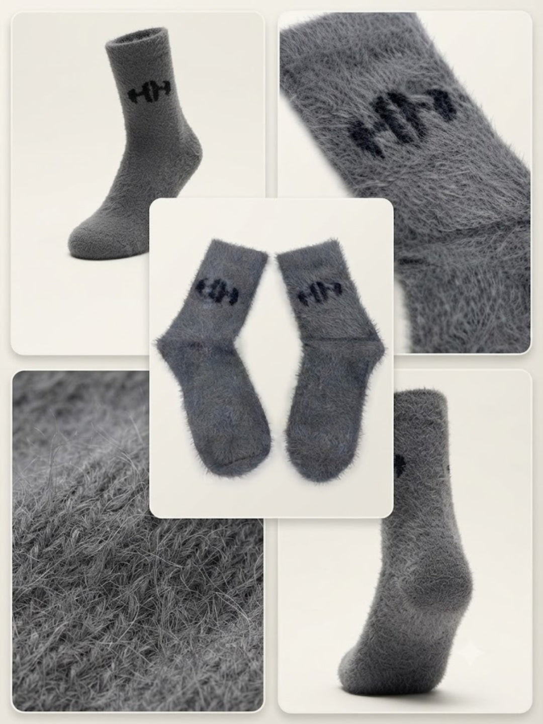 Cdeck Men’s Hair Wool Winter Socks | Single Pair | Soft, Warm, Fuzzy & Stretchable | Comfortable Daily Wear | Grey