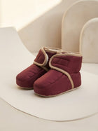 Cdeck Baby Wool Booties | Soft Warm Winter Baby Shoes | Cozy Maroon Booties for Babies 3–9 Months