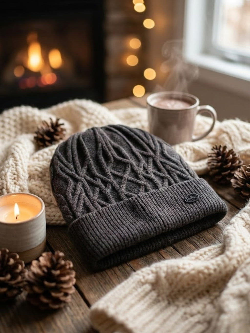 Cdeck Men's Dark Brown Woolen Winter Cap