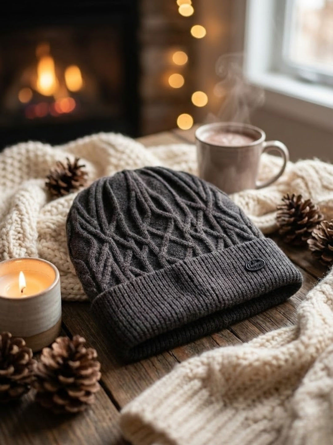 Cdeck Men's Dark Brown Woolen Winter Cap | Soft, Warm & Comfortable Winter Wear