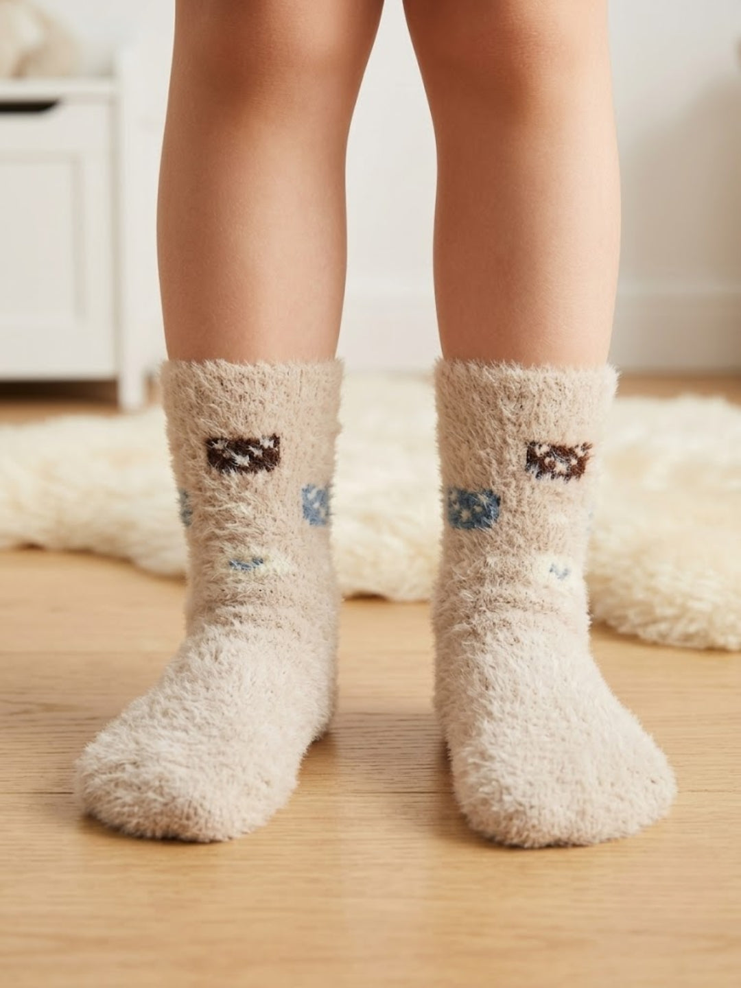 Cdeck Kids Premium Hair Wool Winter Socks | Soft, Warm & Cozy Socks  | 2–12 Years | Black & Cream | Multicolor Pack