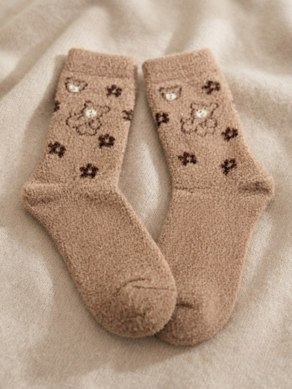 Cdeck Women’s Soft Wool Socks | Floral Printed Winter Socks | Soft Warm Cozy Plush Socks | Everyday Wear
